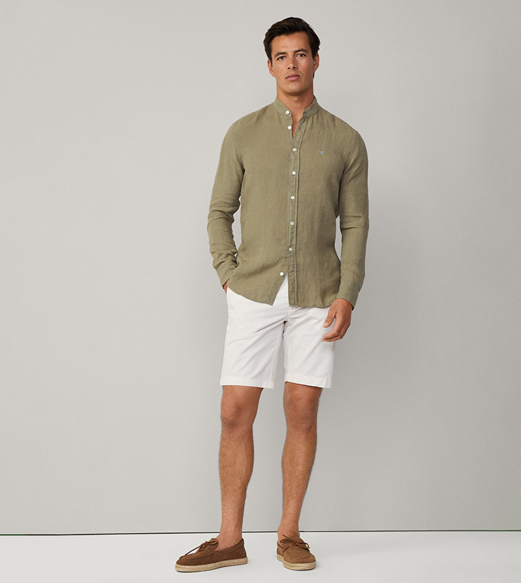 Mandarin Collar Linen Shirt