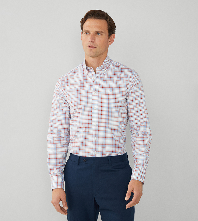 Gingham Checkered Slim Fit Shirt