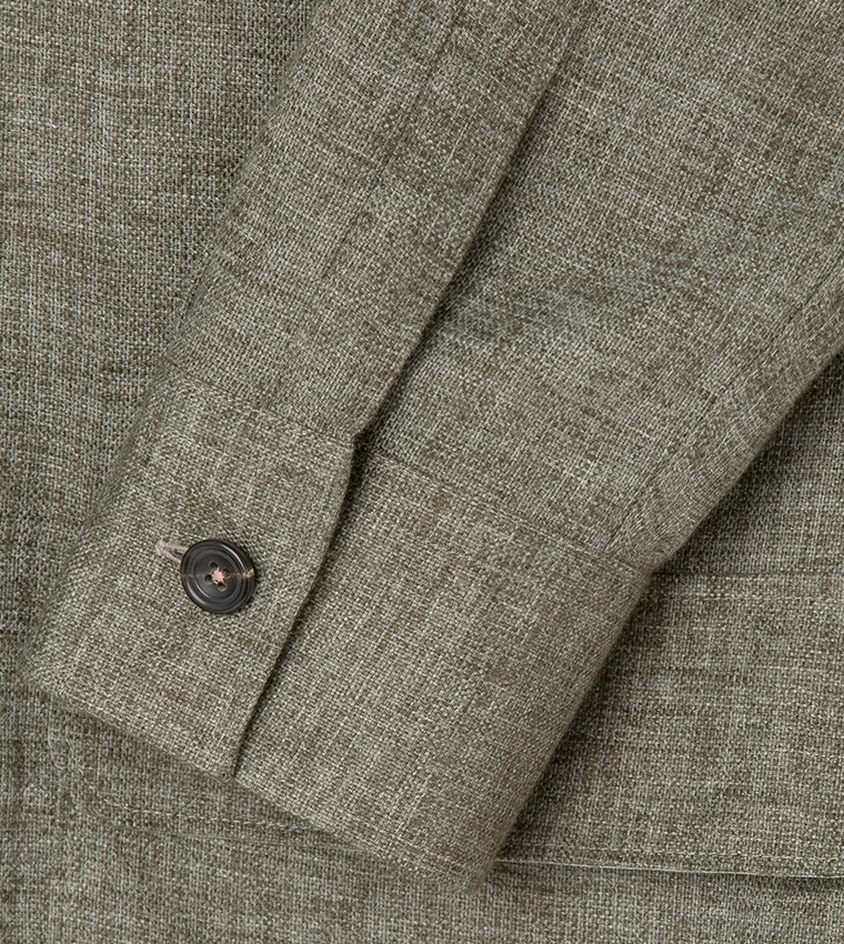Melange Lapel Collar Blazer