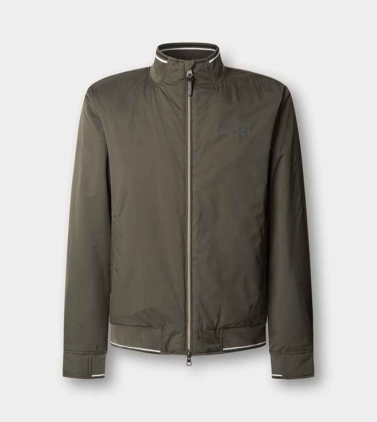 Solid High Neck Bomber Jacket