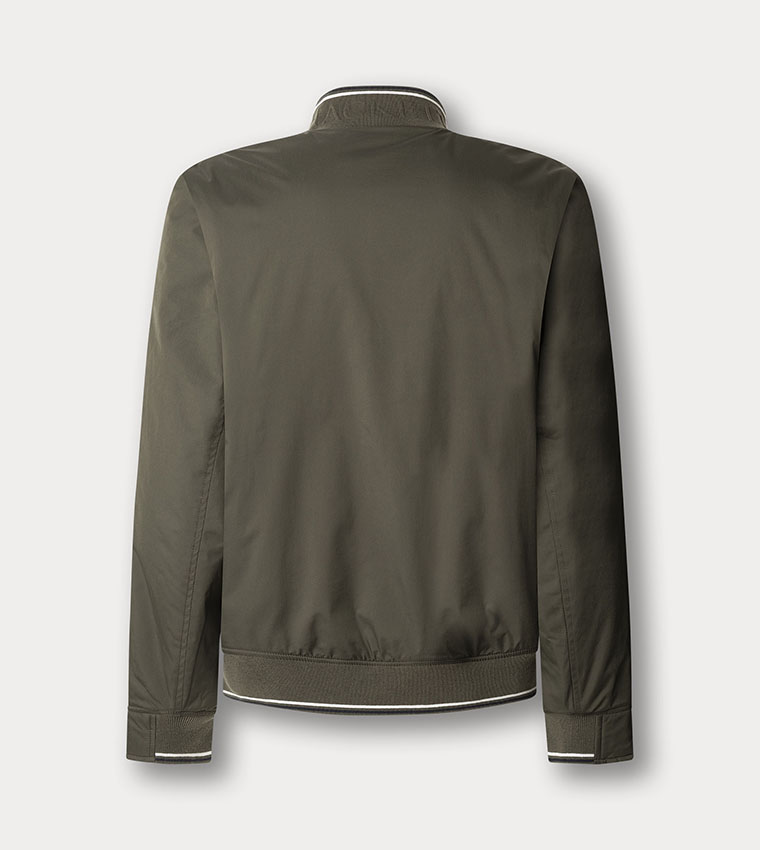 Solid High Neck Bomber Jacket