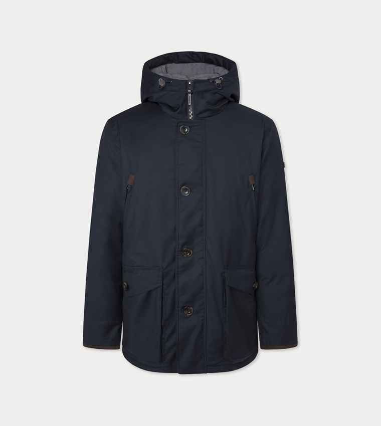 Zippered Water Repellent Hooded Jacket