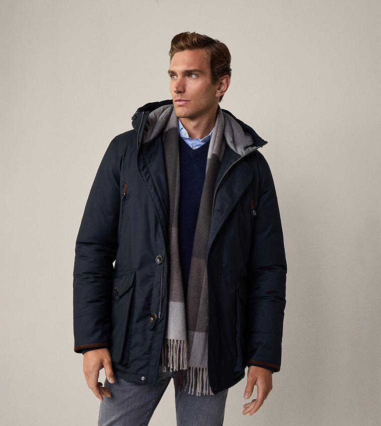 Zippered Water Repellent Hooded Jacket