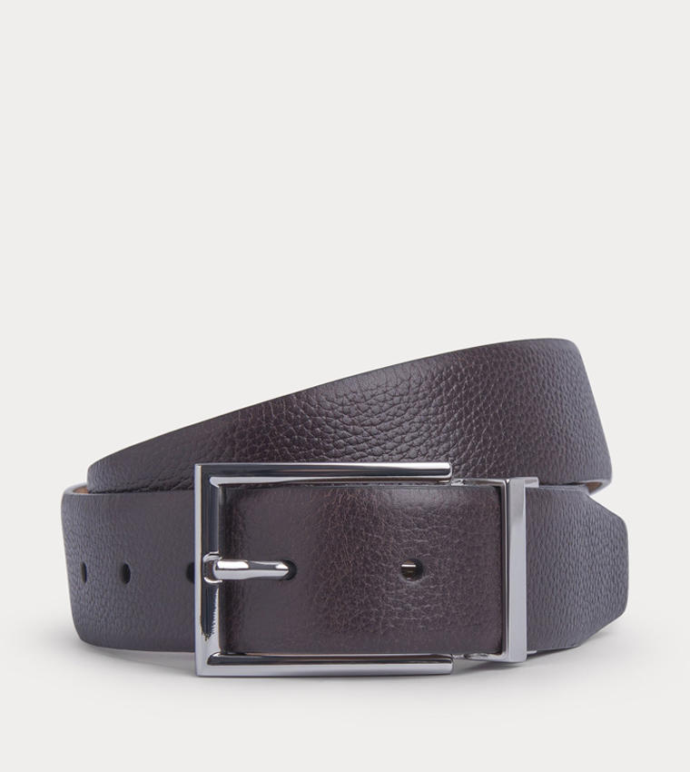 Textured Reversible Leather Belt