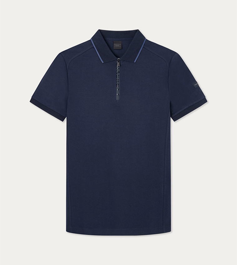 Logo Badge Half-Zipper Polo T-Shirt