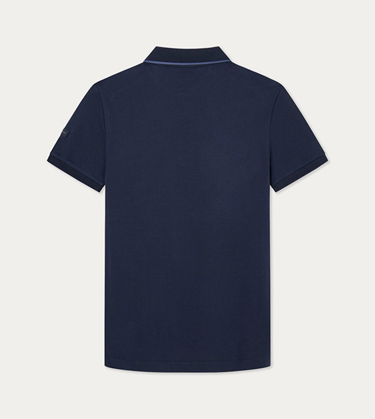 Logo Badge Half-Zipper Polo T-Shirt