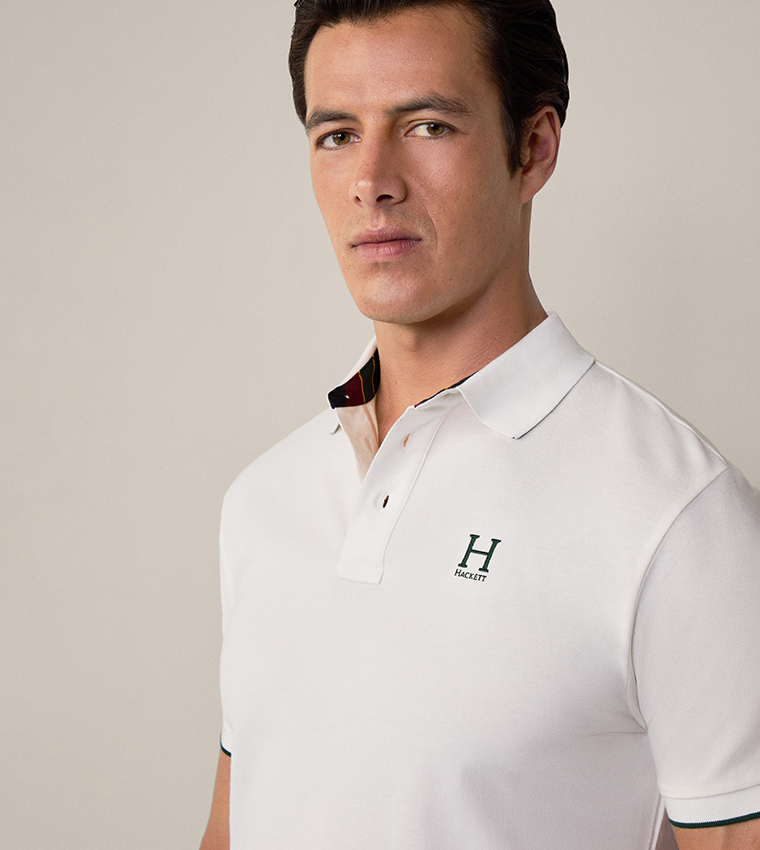 Logo Detail Heritage Pique Polo T-Shirt