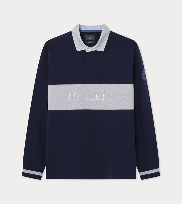 Logo Embroidered Long Sleeves Polo T-Shirt