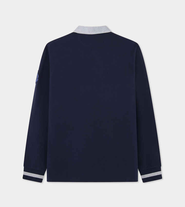 Logo Embroidered Long Sleeves Polo T-Shirt