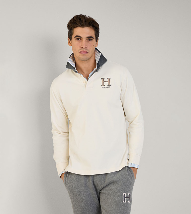 Embroidered Long Sleeves Polo T-Shirt