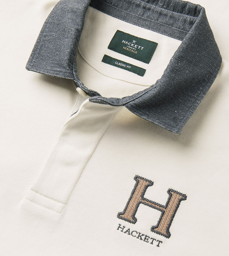 Embroidered Long Sleeves Polo T-Shirt