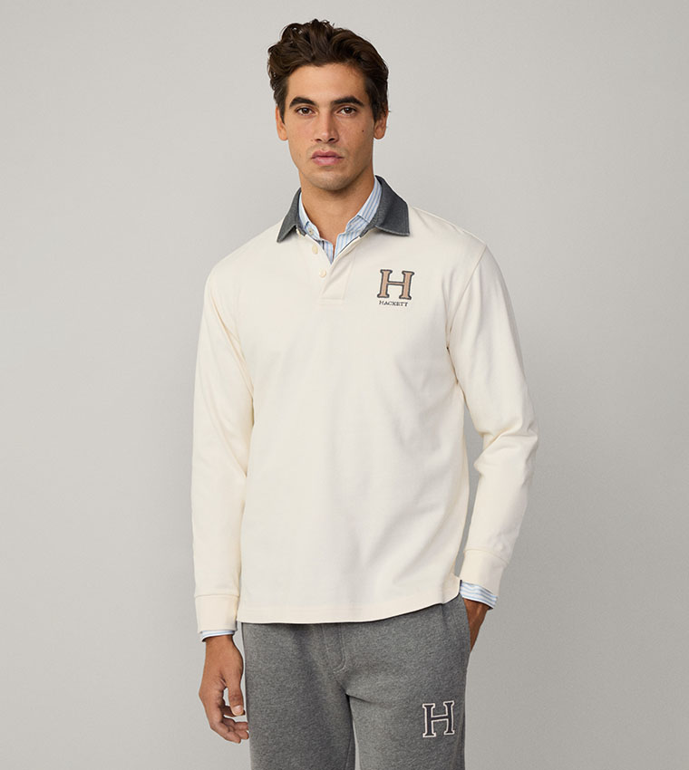 Embroidered Long Sleeves Polo T-Shirt