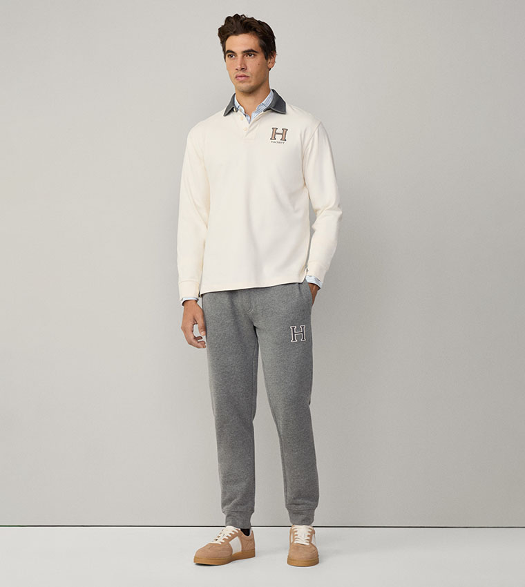 Embroidered Long Sleeves Polo T-Shirt