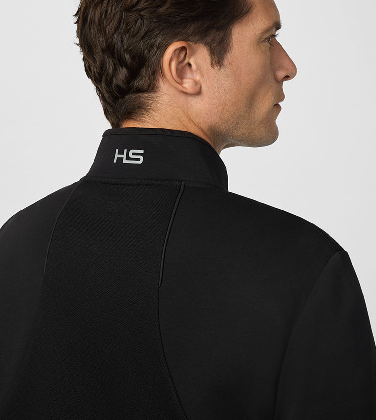 Buy Hackett Logo Detail High Neck Zip Through Jacket In Black ...