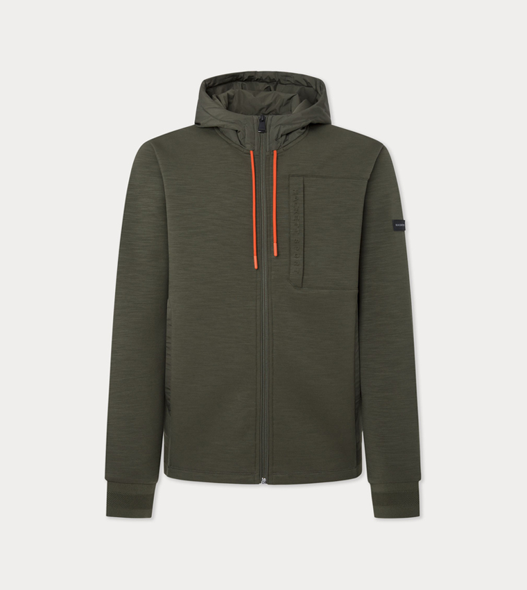 Zippered Long Sleeves Hooded Jacket