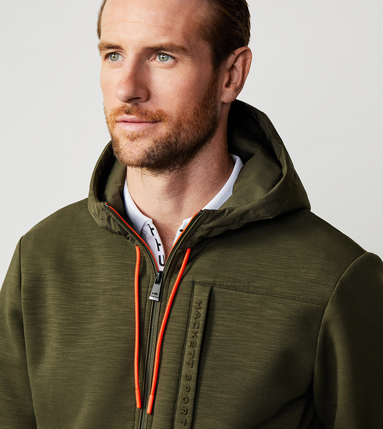 Zippered Long Sleeves Hooded Jacket