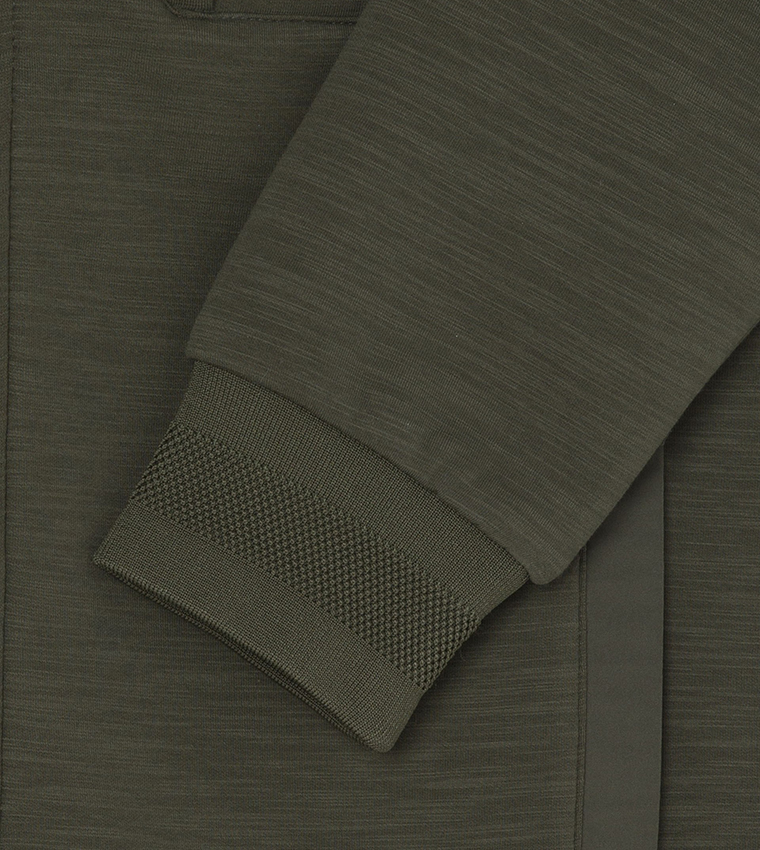 Zippered Long Sleeves Hooded Jacket