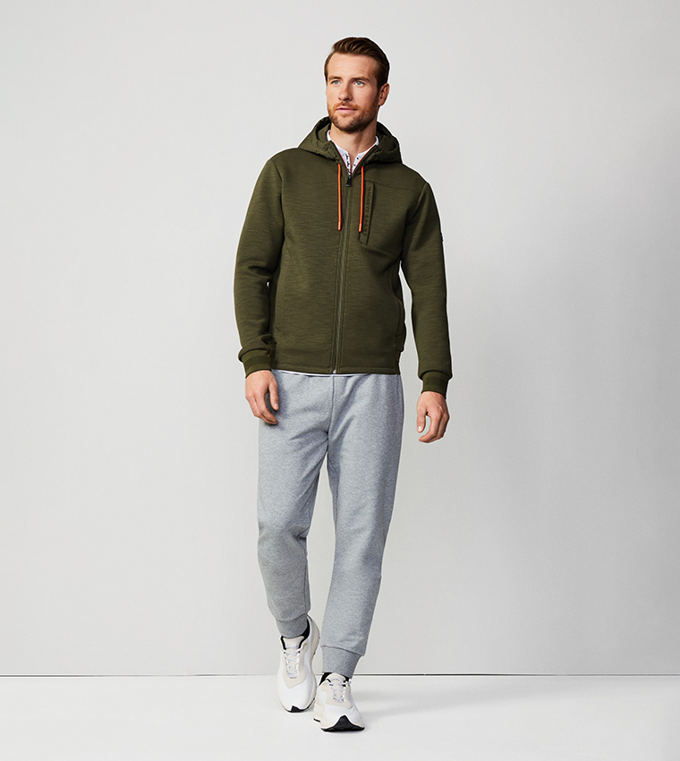 Zippered Long Sleeves Hooded Jacket