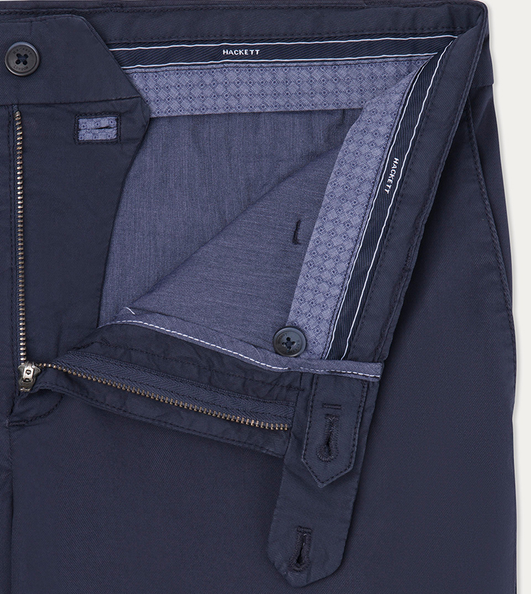 Solid Button Closure Chino Shorts