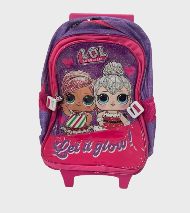 HOLLYWOOD MAGIC LOL Print Trolley Backpack with Lunch Bag & Pencil Case