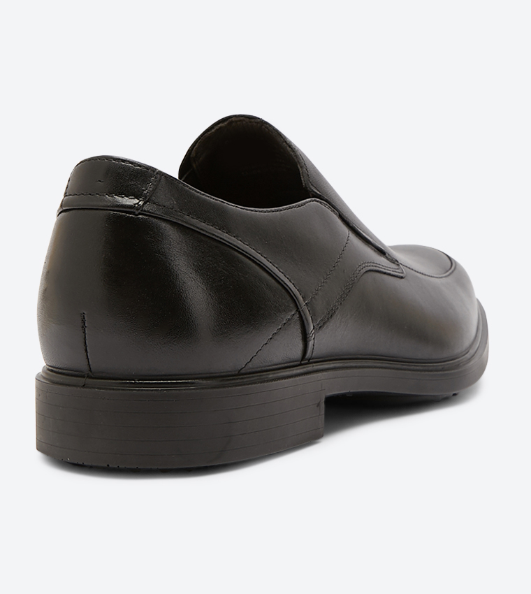 Turner Mt Block Heel Almond Toe Slip-Ons - Black