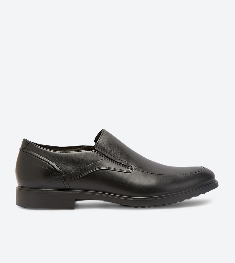Turner Mt Block Heel Almond Toe Slip-Ons - Black