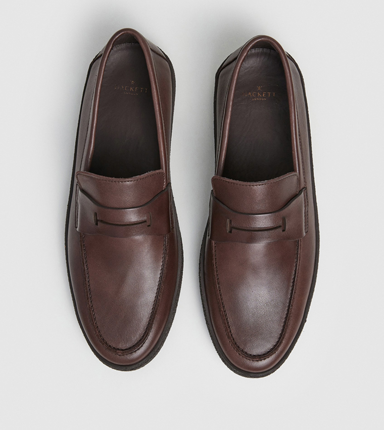 Textured Leather Loafers