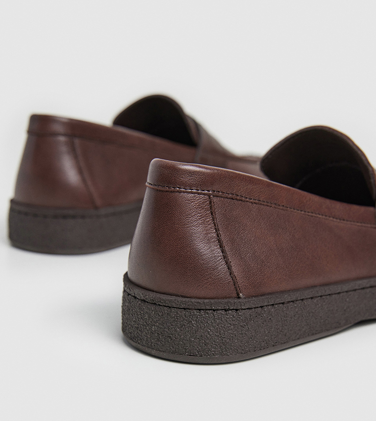 Textured Leather Loafers