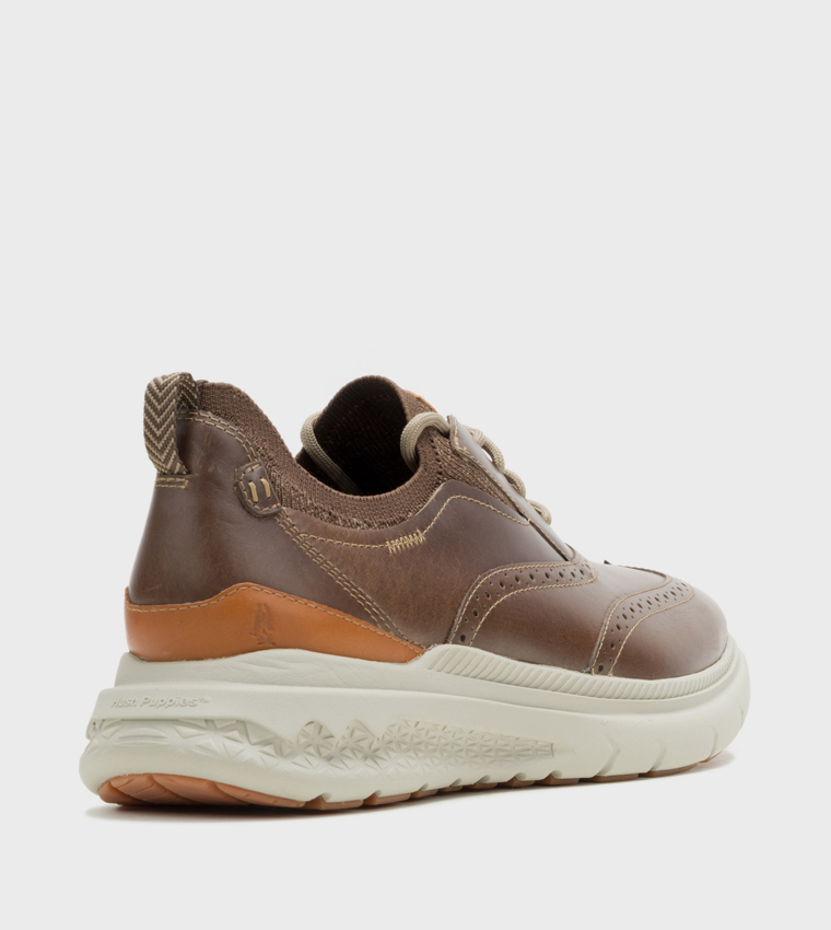 Textured Round Toe Lace-Up Shoes