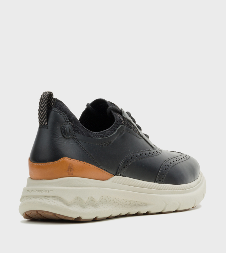 Textured Round Toe Lace-Up Shoes
