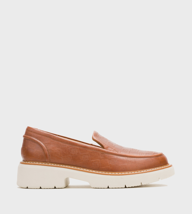 JODIE Monogram Patterned Penny Loafers