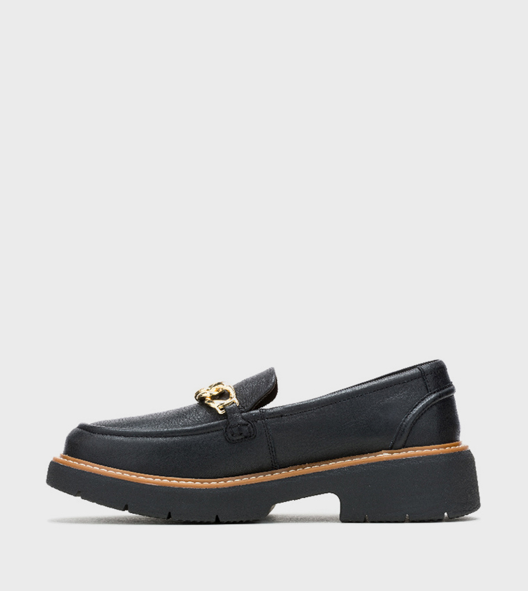 JODIE BIT Metal Accent Loafers
