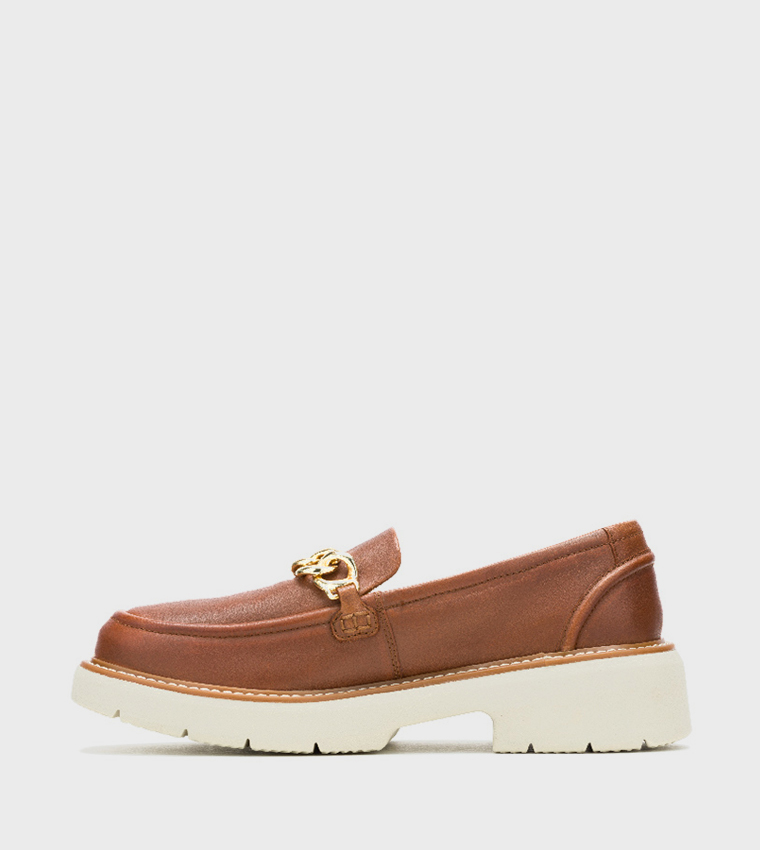 JODIE BIT Metal Accent Loafers