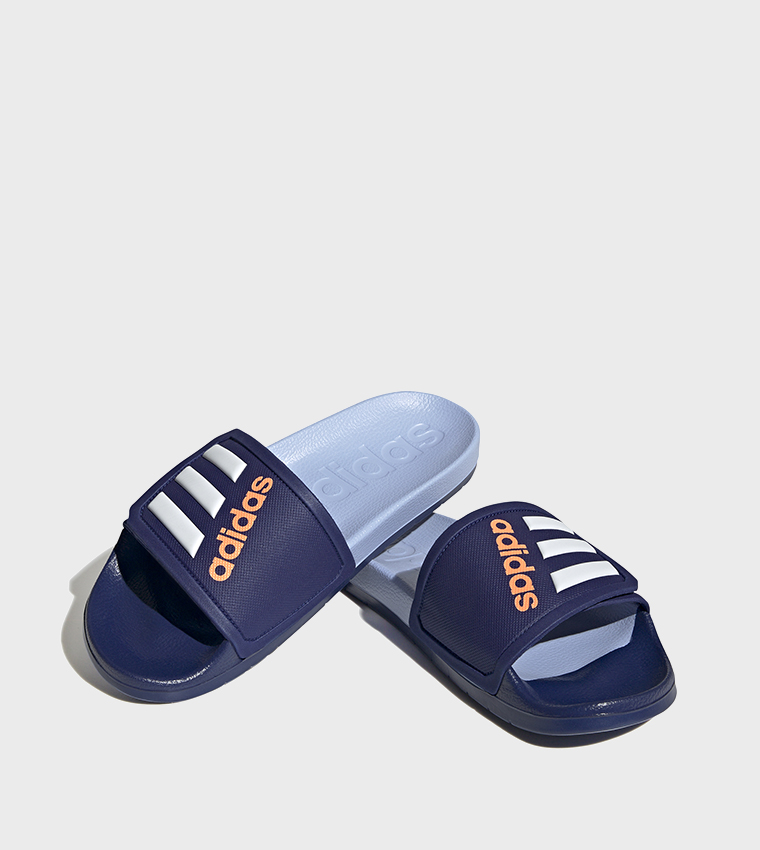 Adidas navy blue flip flops sales