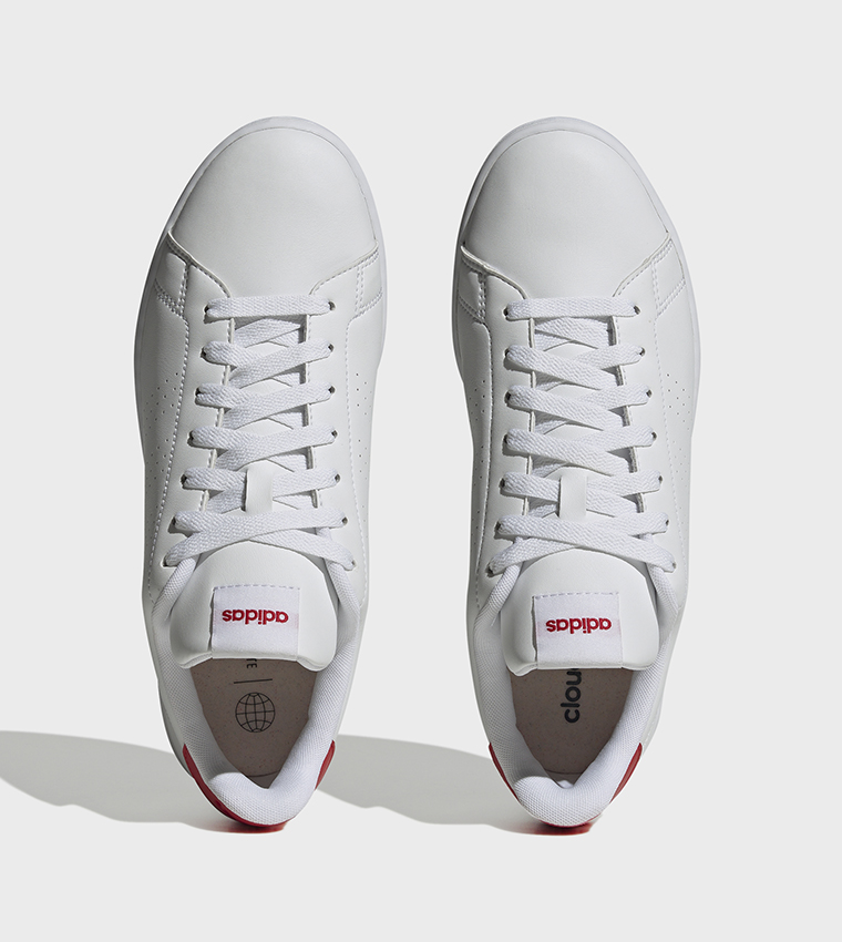 Buy Adidas ADVANTAGE Textured Lace Up Tennis Shoes In White