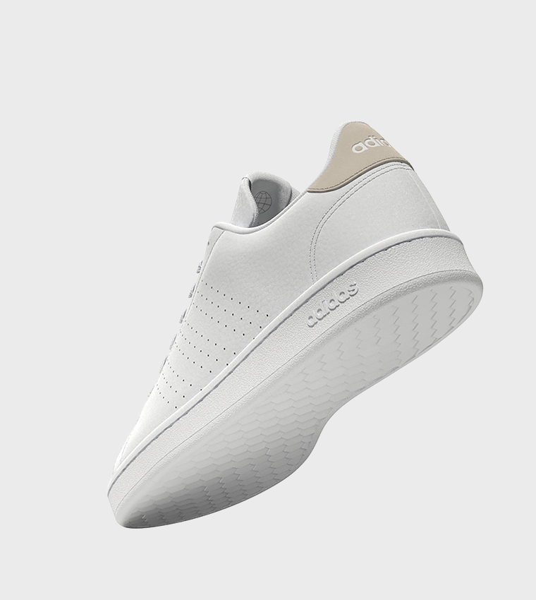 Buy Adidas ADVANTAGE Textured Lace Up Tennis Shoes In White