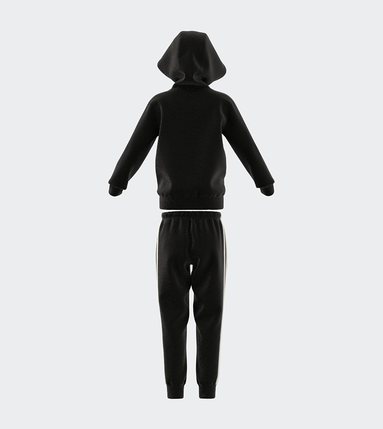 Buy Adidas Essentials Stripes Shiny Tracksuit In Black