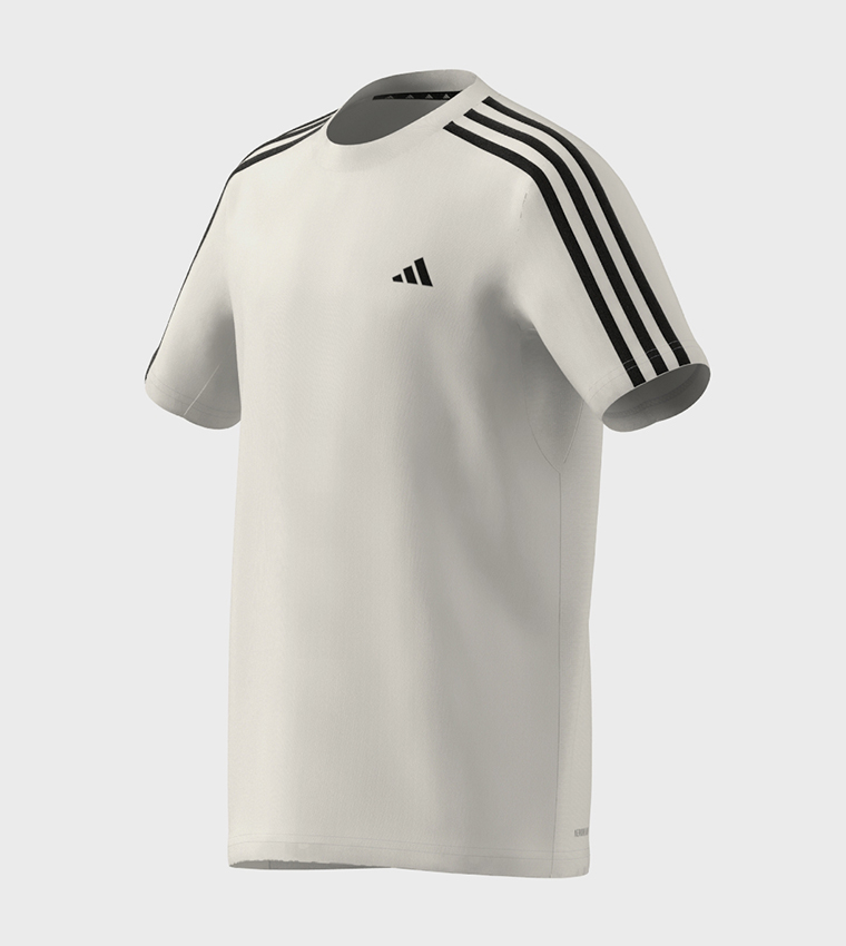 Buy Adidas Training Essentials Aeroready 3 Stripes T Shirt In White |  6thStreet Qatar