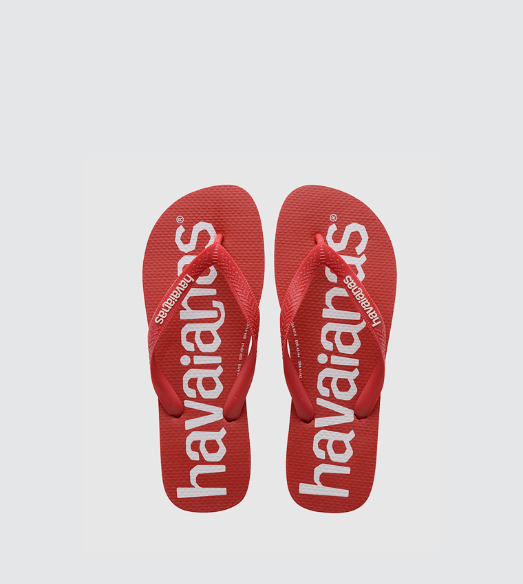 Logo Printed Thong Strap Flip-Flops