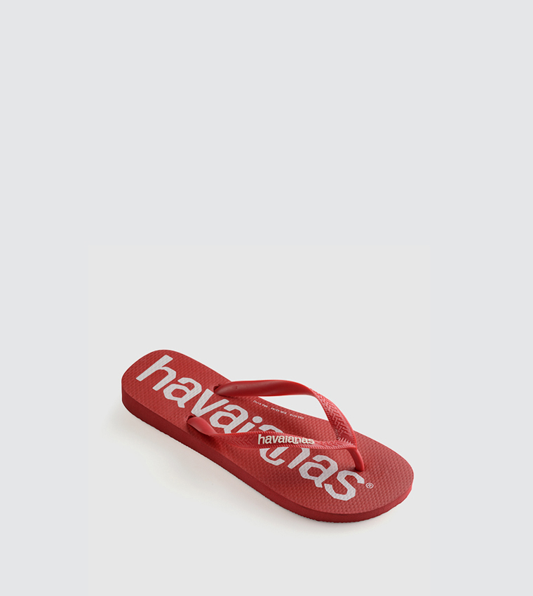 Logo Printed Thong Strap Flip-Flops