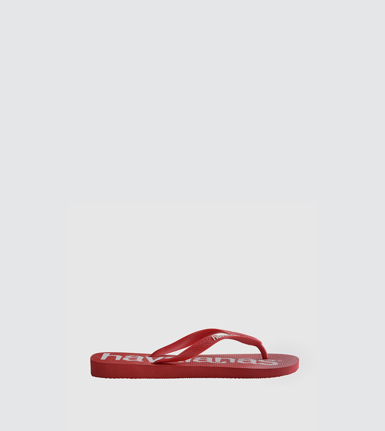Logo Printed Thong Strap Flip-Flops