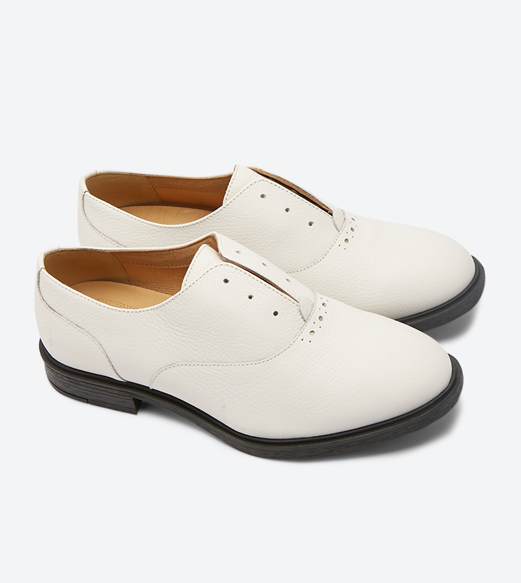 Buy Hush Puppies Bailey Round Toe Block Heel Slip Ons White In White