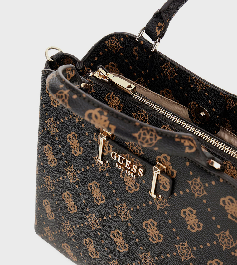 SILIA Monogram Patterned Satchel Bag