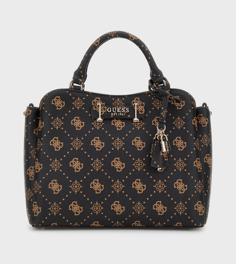 SILIA Monogram Patterned Satchel Bag