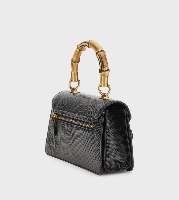 SIBEL Textured Flap Top Handle Bag