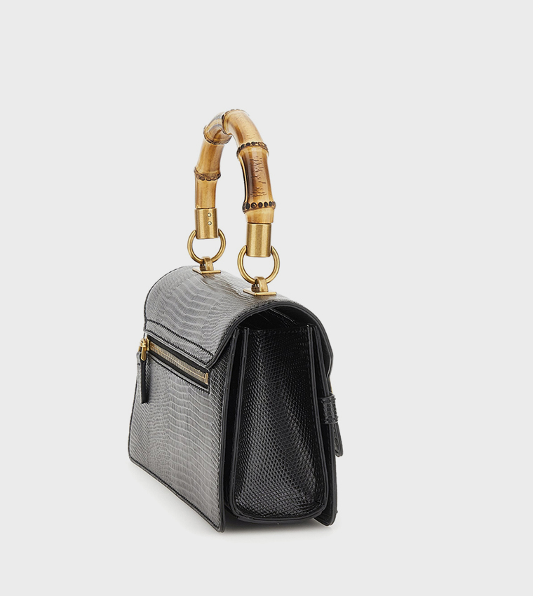 SIBEL Textured Flap Top Handle Bag