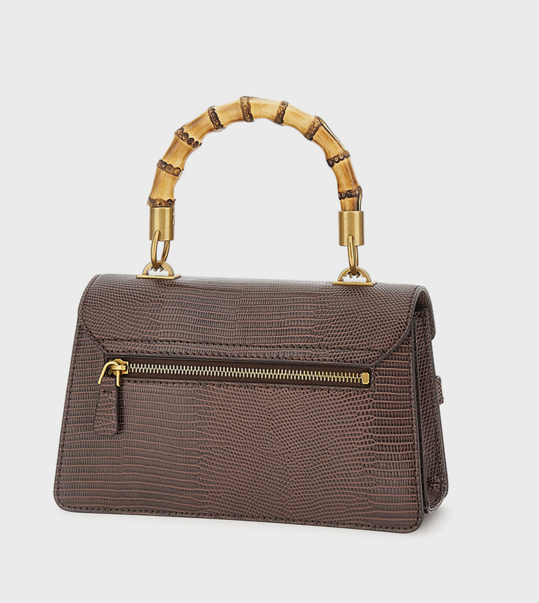SIBEL Textured Flap Top Handle Bag