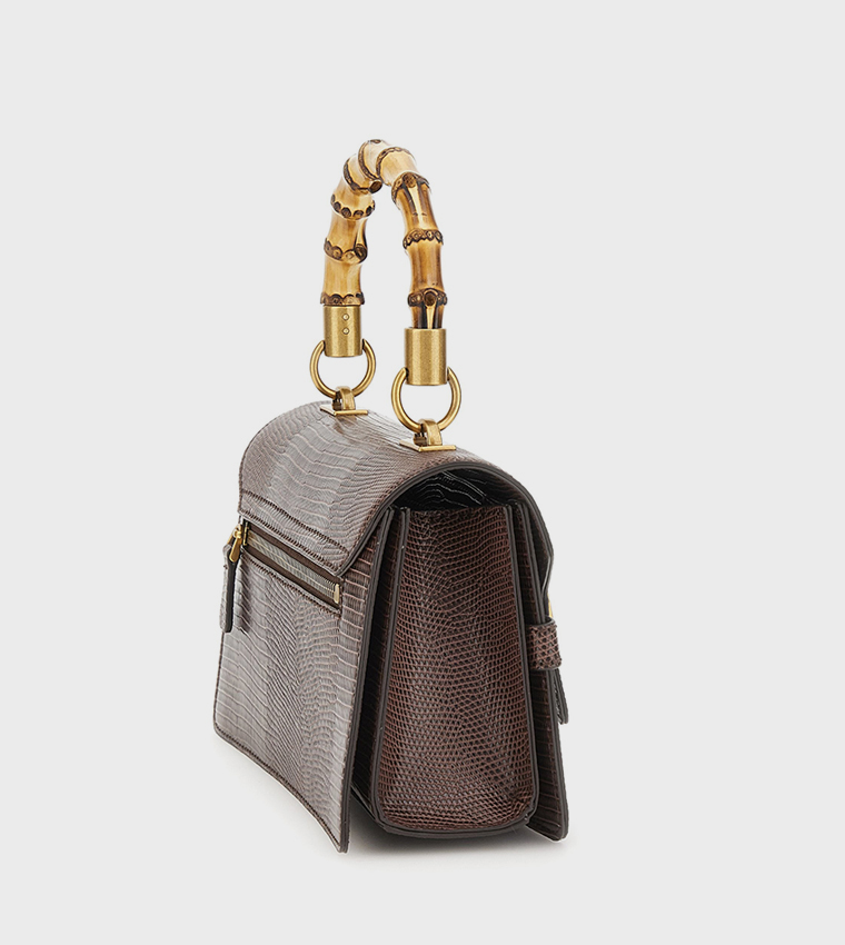 SIBEL Textured Flap Top Handle Bag