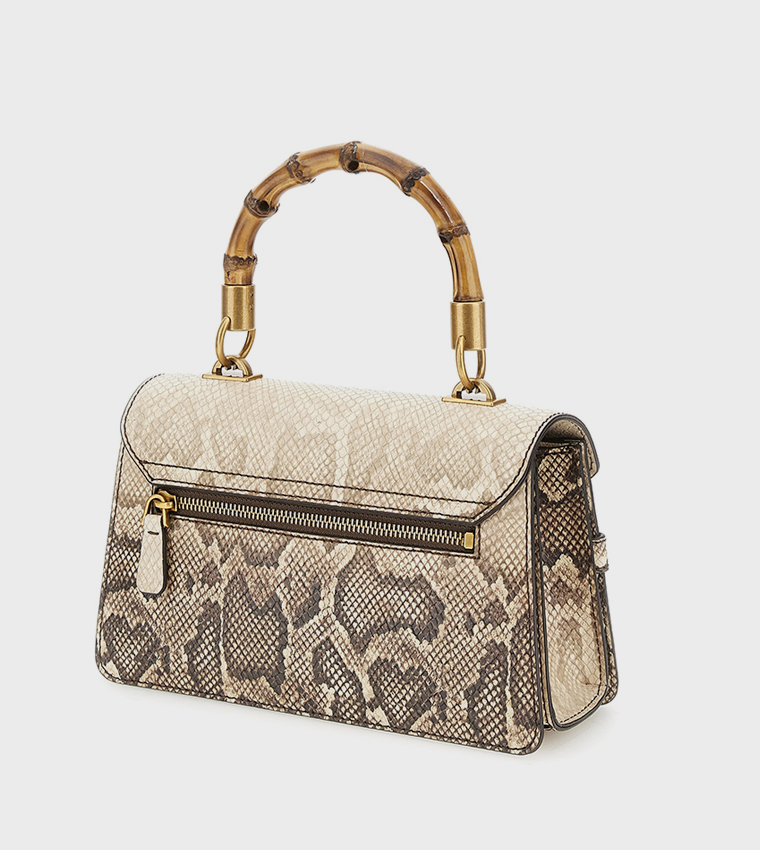 SIBEL Snakeskin Flap Top Handle Bag