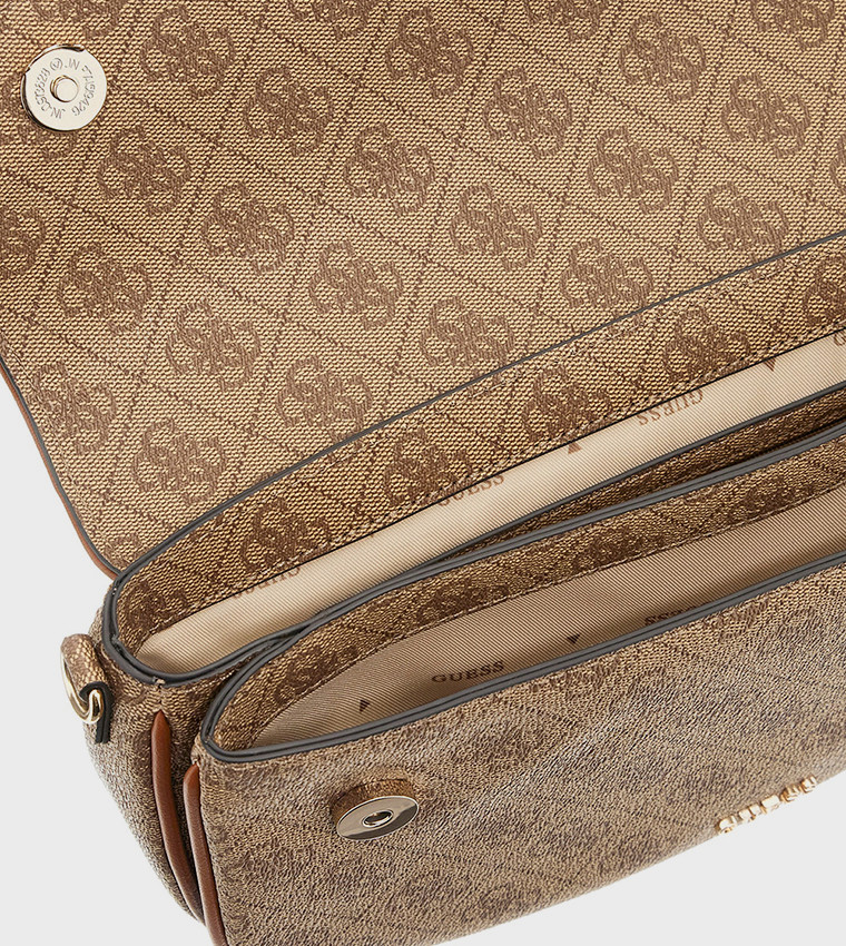 DEA Logo Printed Flap Shoulder Bag